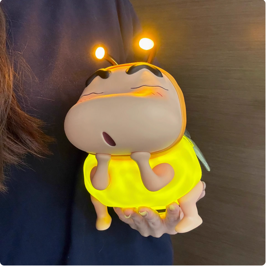 Crayon Shin-chan Bee Glowing Medium Living Room Cute Doll Desktop Ornaments Hand-made Gift Night Light 23cm AA11