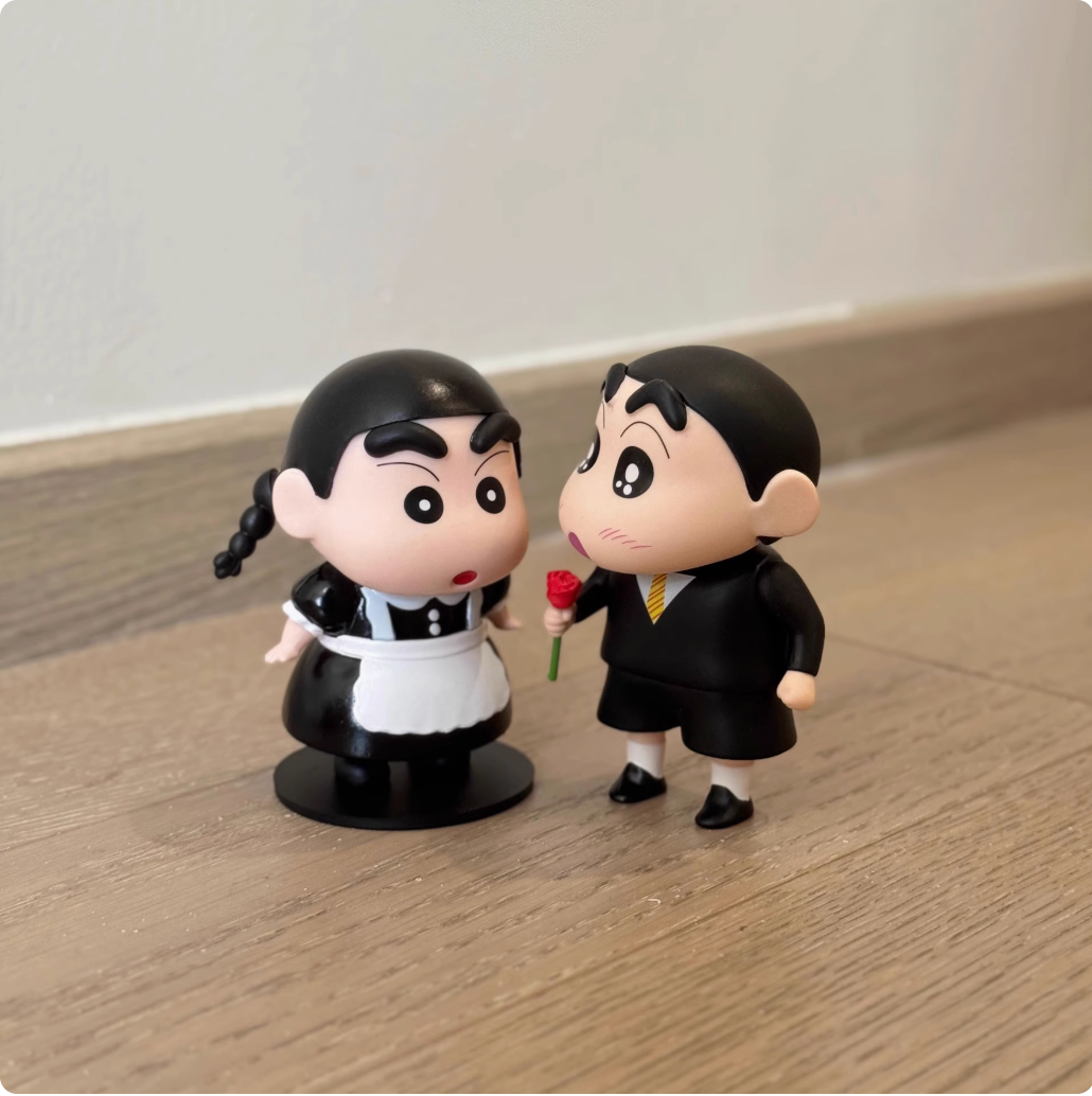 Romantic series Shin-chan cos cute funny trendy blind box figure decoration birthday gift 10cm