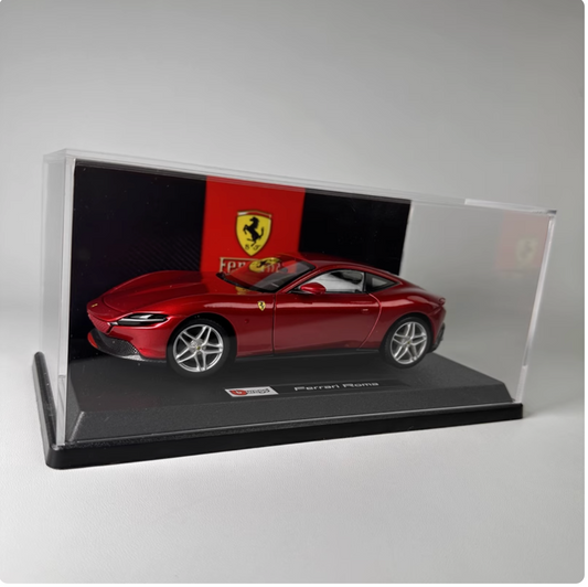 1:24 Ferrari Roma red  Model car + background dust cover