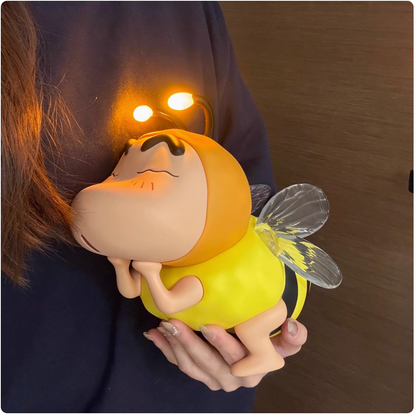 Crayon Shin-chan Bee Glowing Medium Living Room Cute Doll Desktop Ornaments Hand-made Gift Night Light 23cm AA11