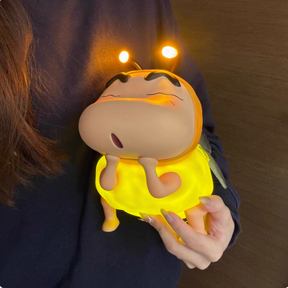 Crayon Shin-chan Bee Glowing Medium Living Room Cute Doll Desktop Ornaments Hand-made Gift Night Light 23cm AA11