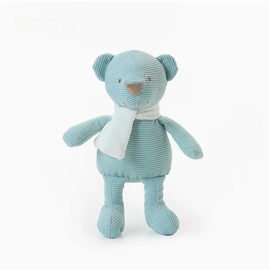 Blue Corduroy Scarf Bear Doll 23cm (DD19)