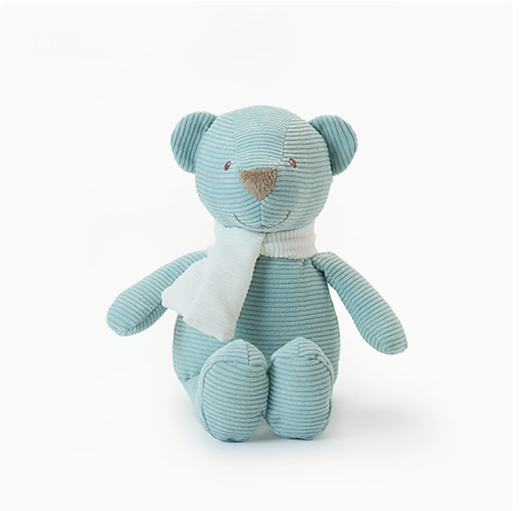 Blue Corduroy Scarf Bear Doll 23cm (DD19)