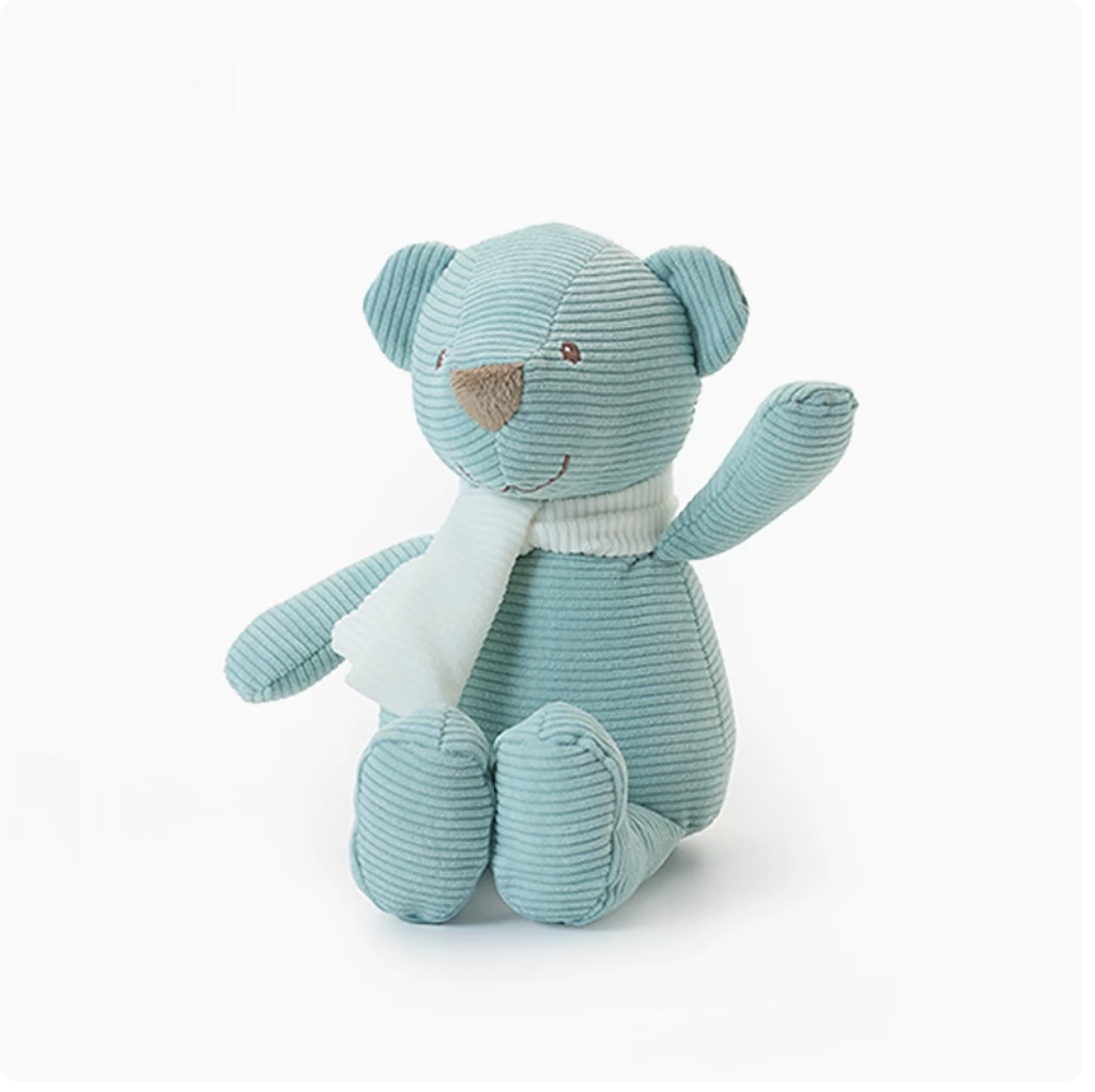 Blue Corduroy Scarf Bear Doll 23cm (DD19)