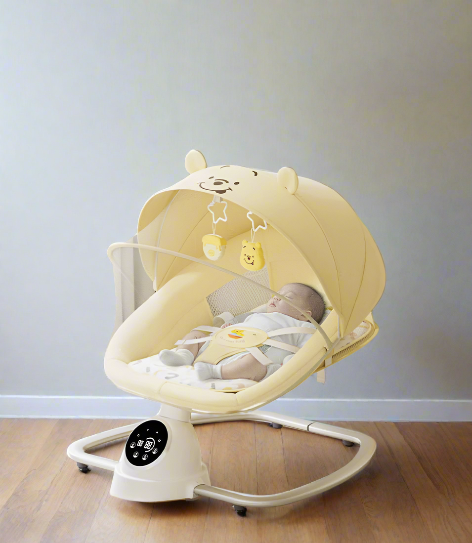 Winnie the Pooh [Electric Rocking Bed + Dinner Tray + Universal Wheel] (RR11)