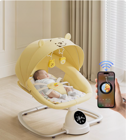 Winnie the Pooh [Electric Rocking Bed + Dinner Tray + Universal Wheel] (RR11)